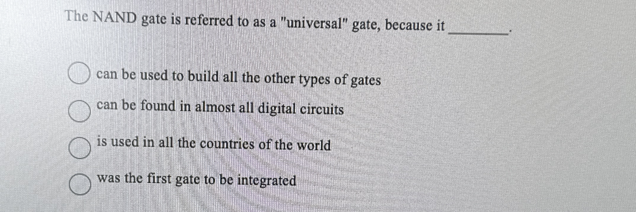 Solved The NAND gate is referred to as a "universal" gate,