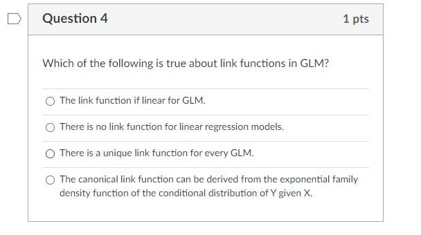 link functions in glm