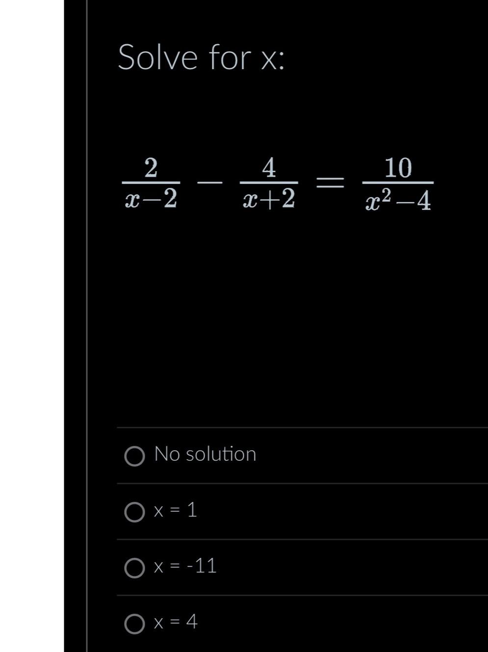 solve x 2 9 x 4 11