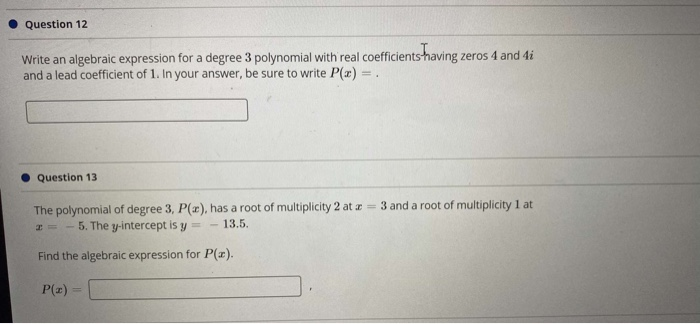 Solved Question 12 Write an algebraic expression for a | Chegg.com