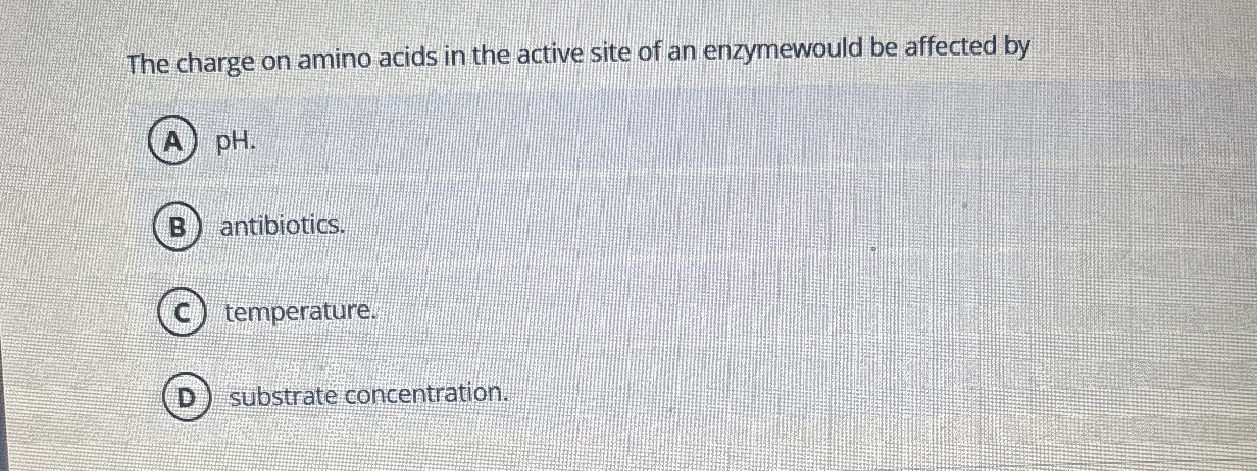 Solved The charge on amino acids in the active site of an | Chegg.com