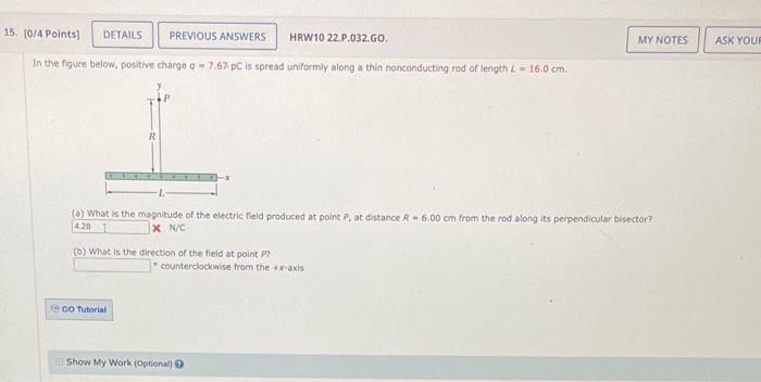 Solved In The Figure Below, Positive Charge Q=7.67pC Is | Chegg.com