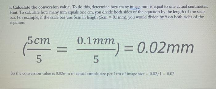 Solved i. Calculate the conversion value. To do this, 