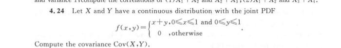 Solved 4.24 Let X and Y have a continuous distribution with | Chegg.com