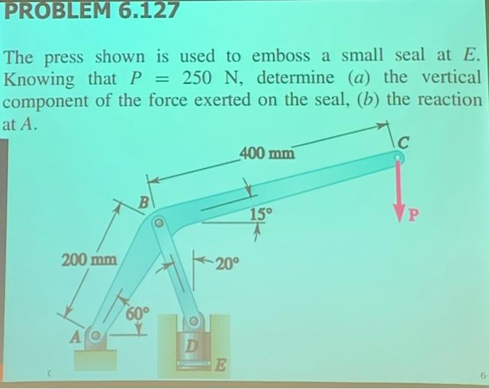 The Press Shown Is Used To Emboss A Small Seal At E. | Chegg.com