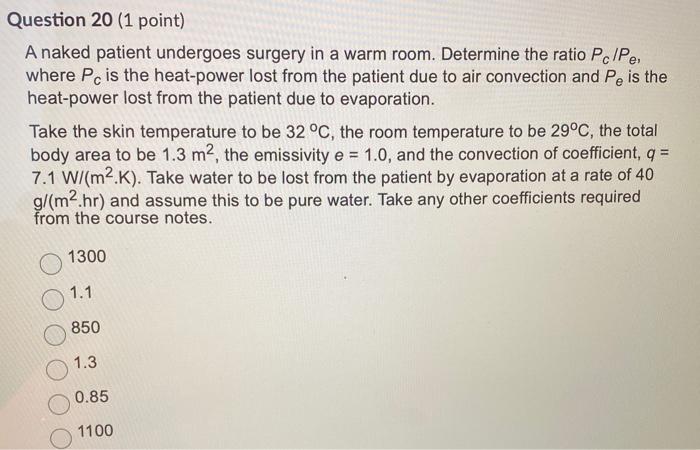 Solved Question Point A Naked Patient Undergoes Chegg Com