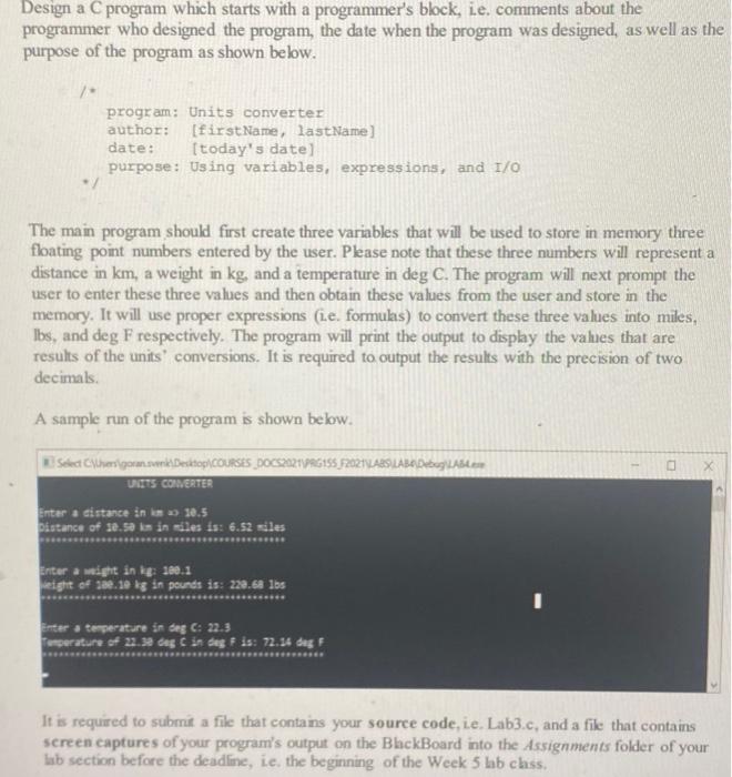 Solved Design a C program which starts with a programmer's | Chegg.com