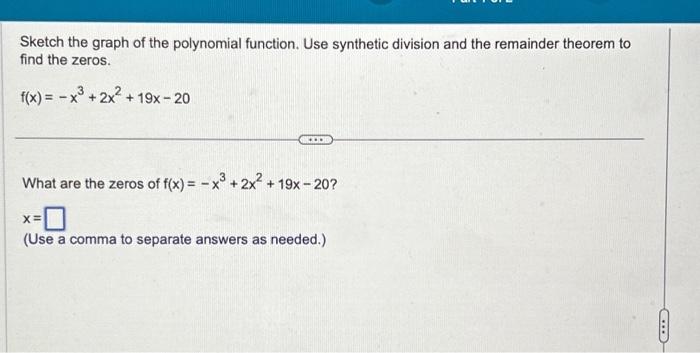 how to find the remainder of a polynomial from a graph