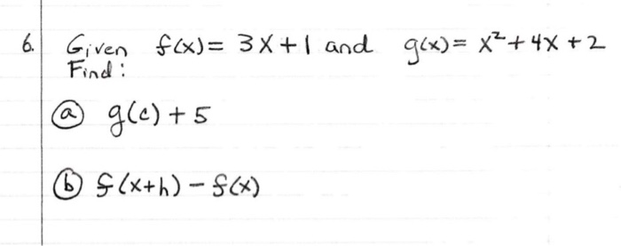 Solved 6 Given F X 3x 1 And G X X2 4x 2 Find G Chegg Com