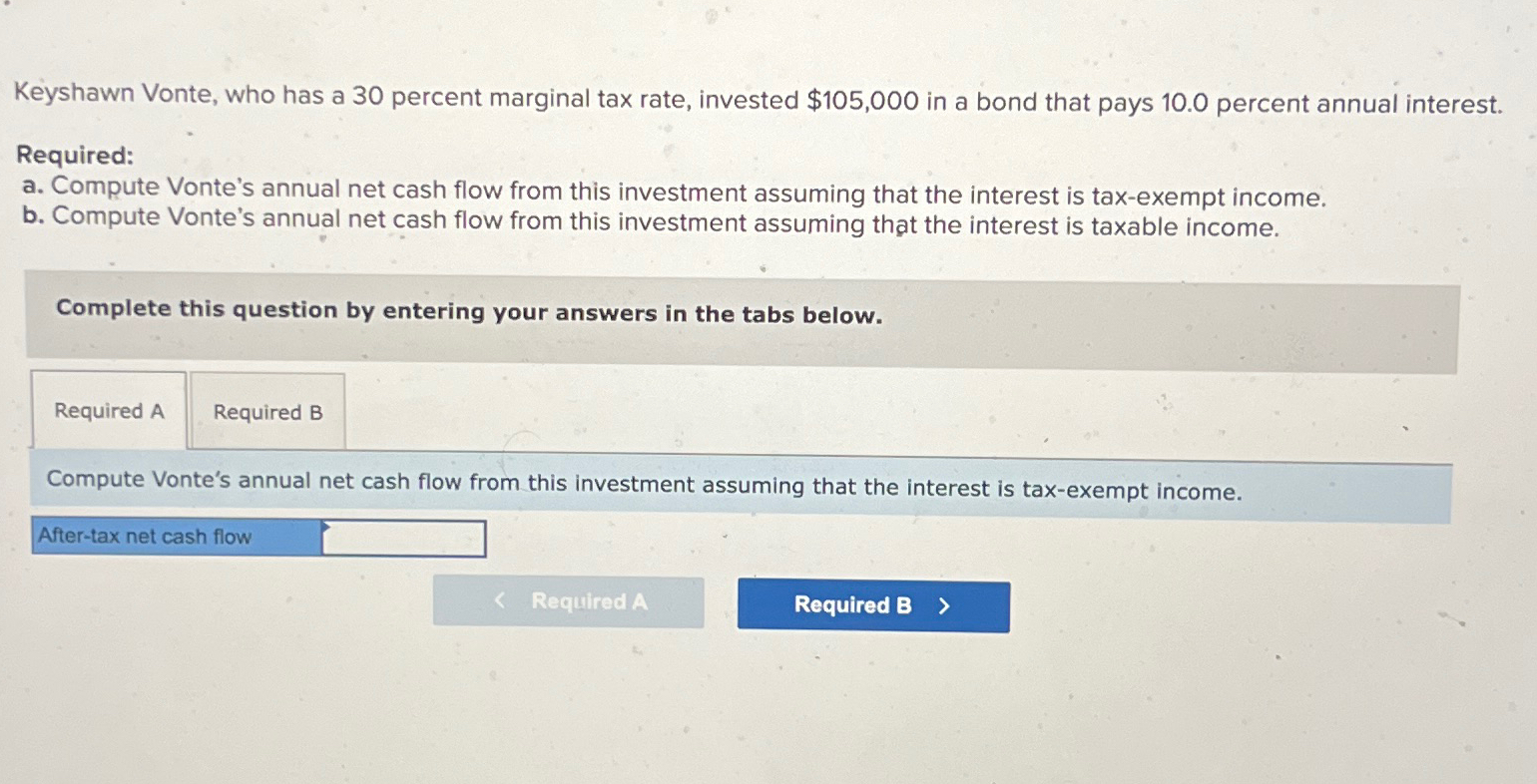 Solved Keyshawn Vonte, Who Has A 30 ﻿percent Marginal Tax 