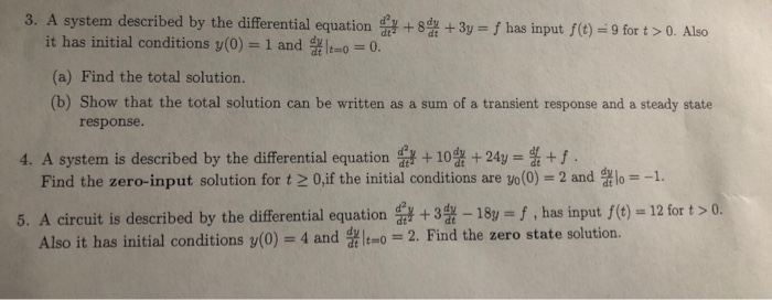 Solved 3. A system described by the differential equation C# | Chegg.com