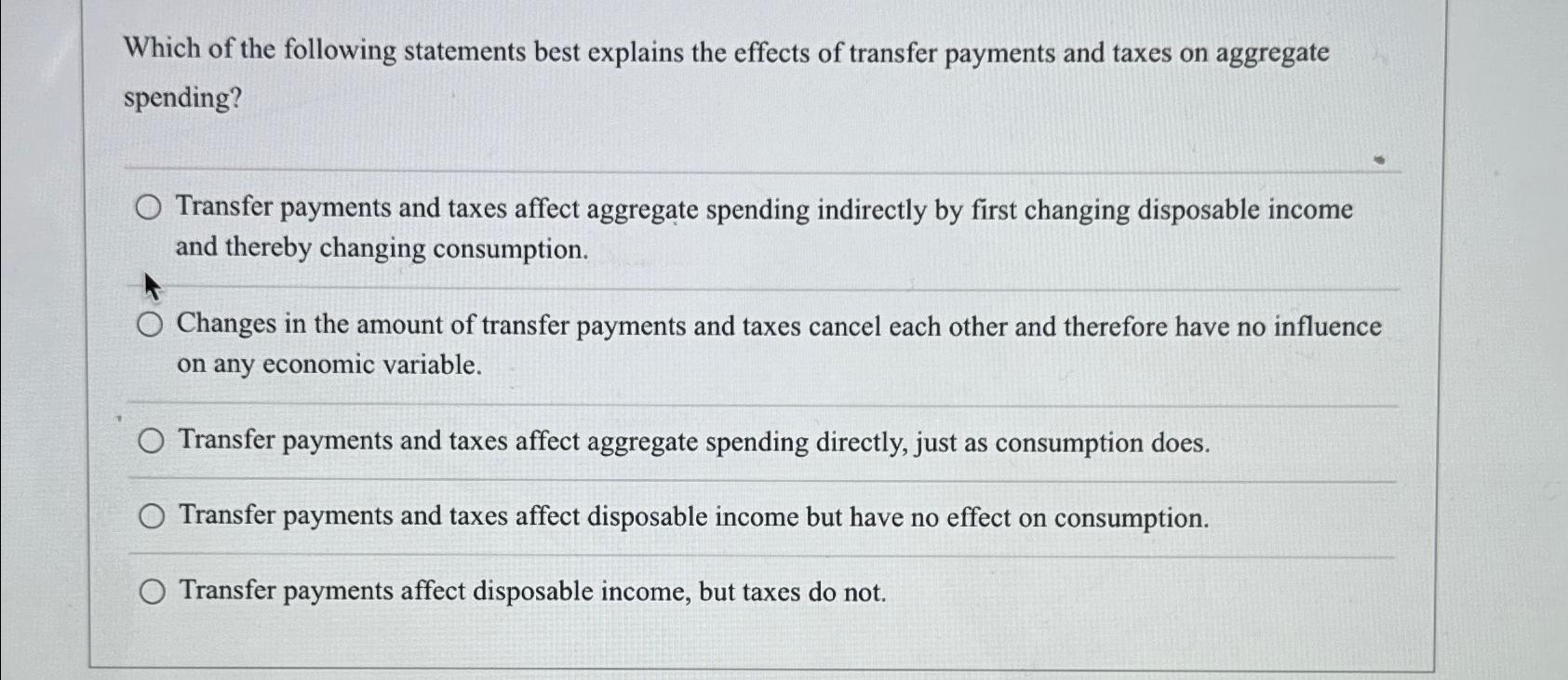 Solved Which of the following statements best explains the | Chegg.com