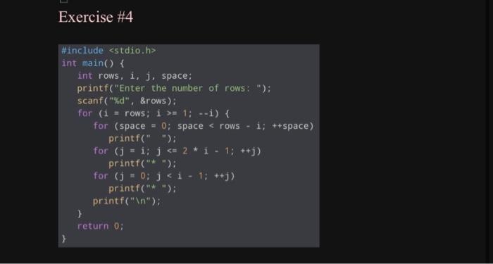 Solved Exercise #4 Analyze the following codes. For each of | Chegg.com
