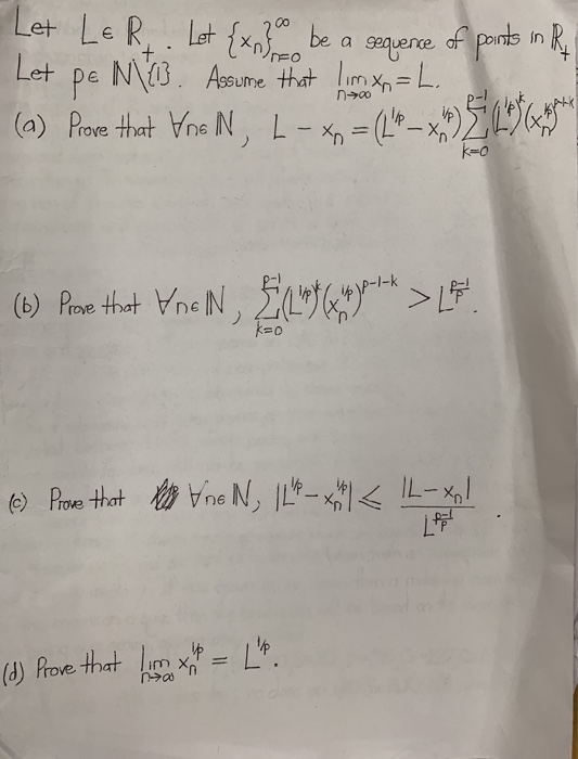 Solved Let Ler Let X Be A Sequence Of Points In R Let Chegg Com