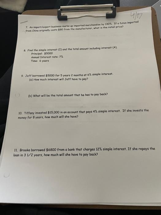 Solved A) Find The Compound Amount5) The Amount Of $10,000 | Chegg.com