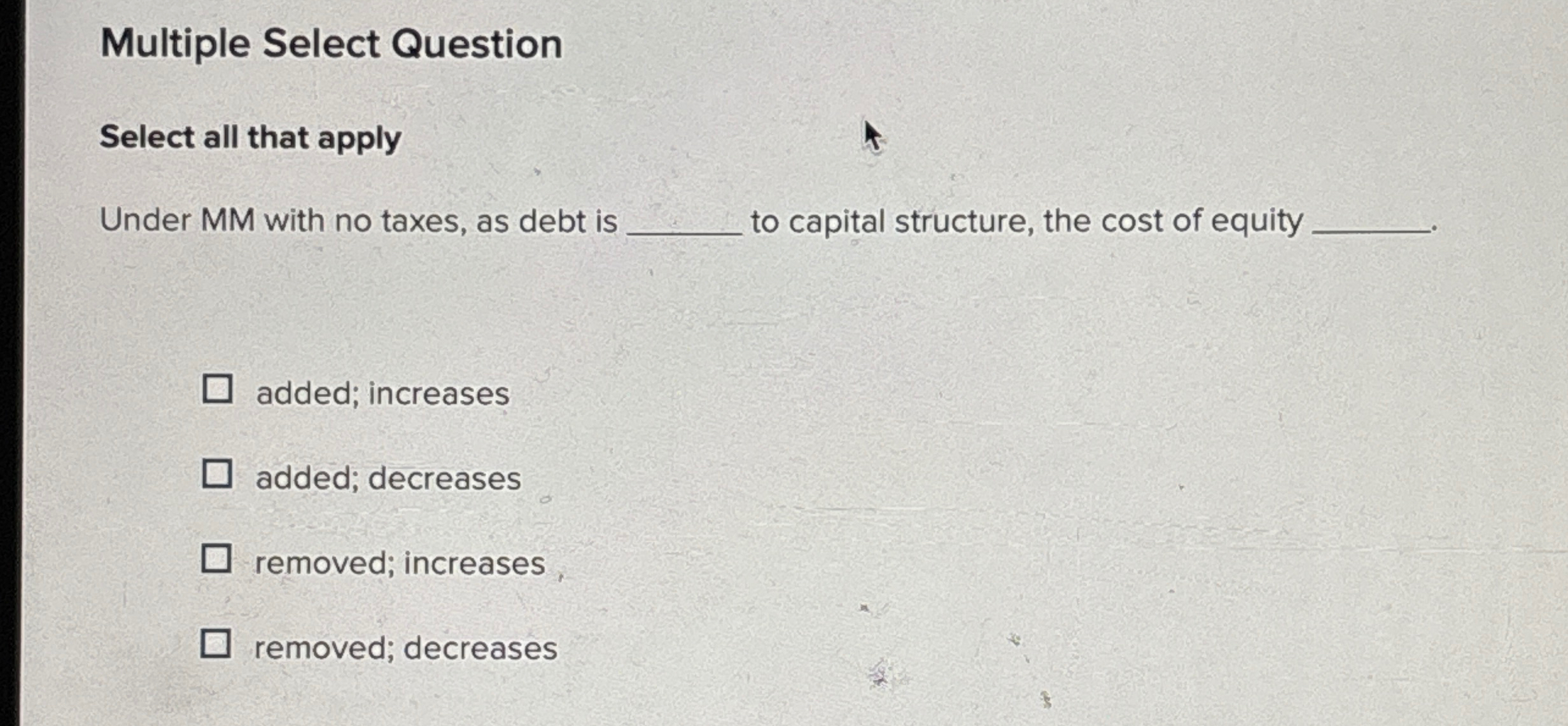 Solved Multiple Select QuestionSelect all that applyUnder MM | Chegg.com