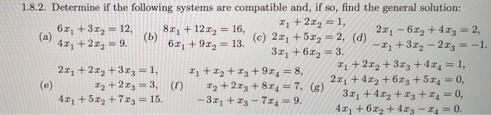 Solved 1.8.2. Determine if the following systems are | Chegg.com