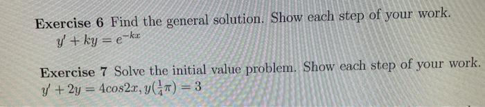 Solved please show all work for problem #6 and #7 and | Chegg.com
