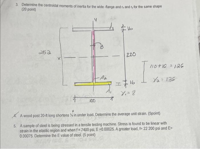 Solved 3. Determine The Centroidal Moments Of Inertia For 