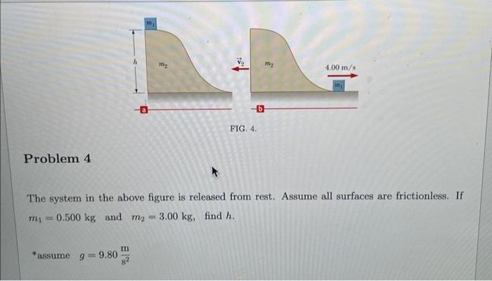 Solved Problem 4 The system in the above figure is released | Chegg.com