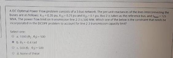 Solved ADC Optimal Power Flow problem consists of a 3 bus | Chegg.com