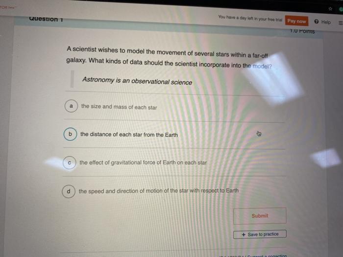Solved wuestion 1 You have a day on in your free trial Pay | Chegg.com