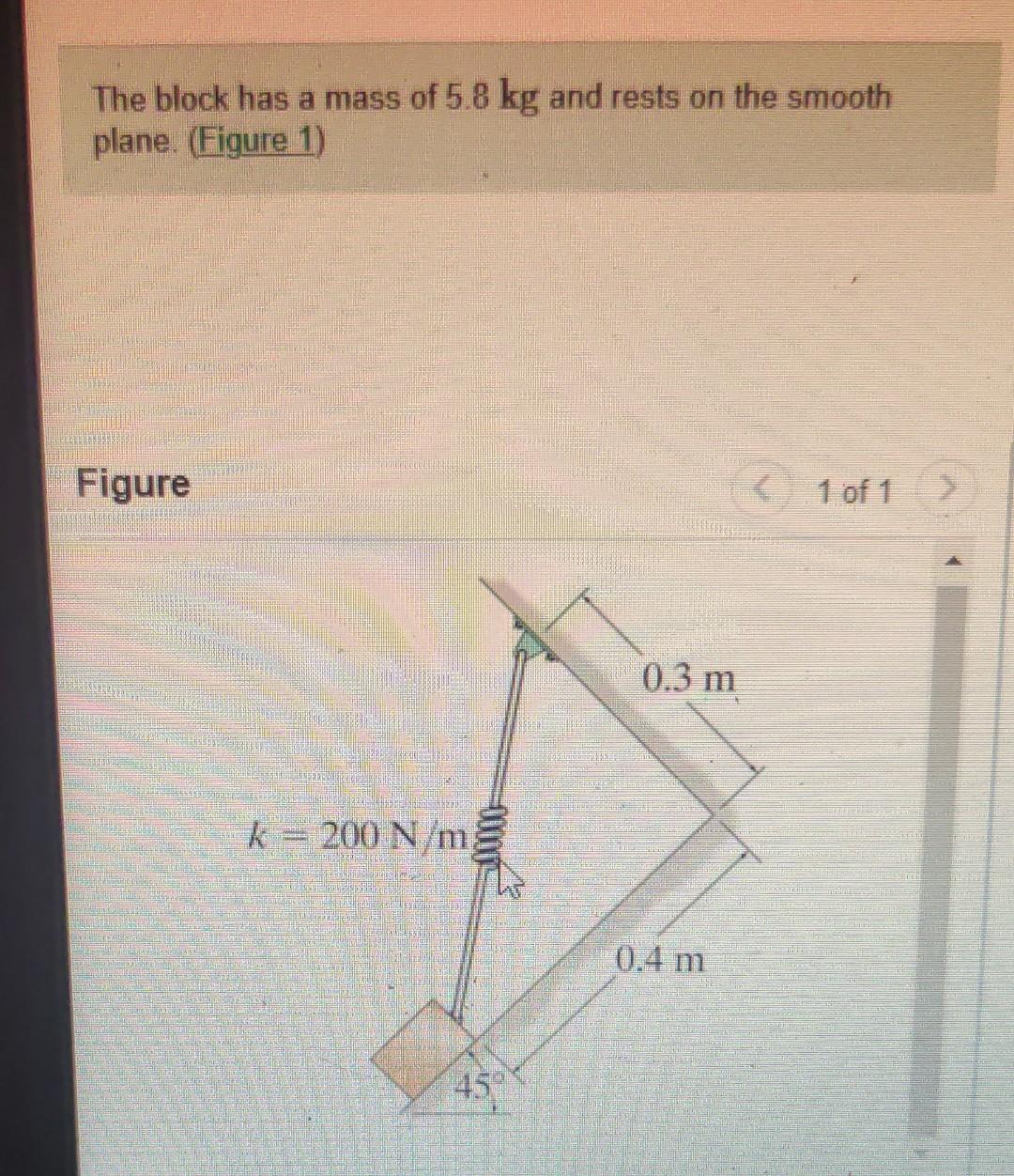 Solved The Block Has A Mass Of 5.8 Kg And Rests On The | Chegg.com