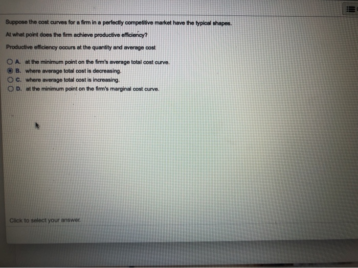 Solved Suppose the cost curves for a firm in a perfectly | Chegg.com