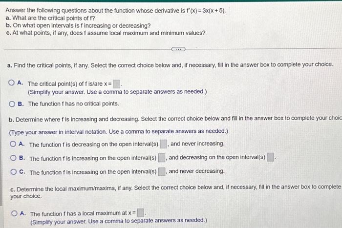 Solved Answer the following questions about the function | Chegg.com