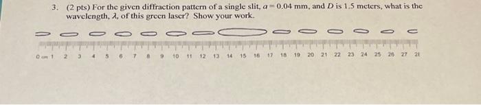 Solved 3. (2 pts) For the given diffraction pattern of a | Chegg.com