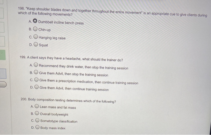 198 Keep Shoulder Blades Down And Together Chegg Com