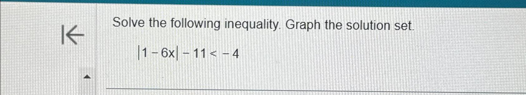 Solved Solve The Following Inequality. Graph The Solution | Chegg.com