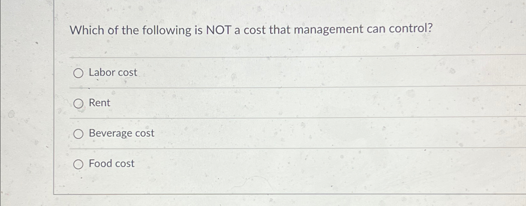 Solved Which of the following is NOT a cost that management | Chegg.com