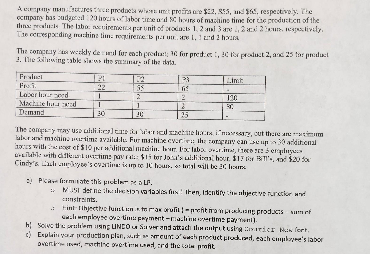 solved-a-company-manufactures-three-products-whose-unit-chegg