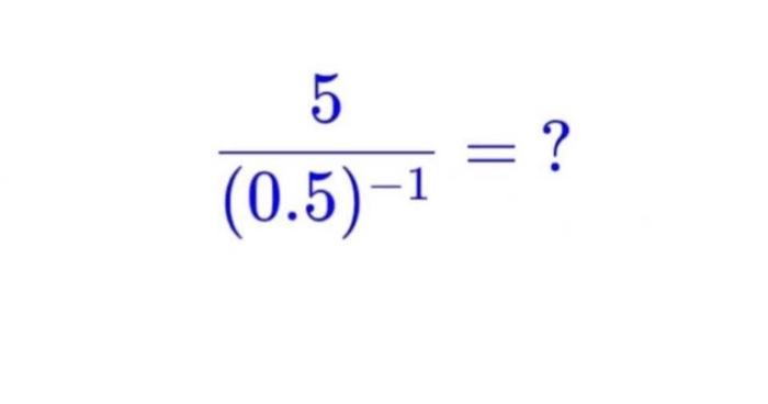 Solved 5 (0.5)-1 = ? | Chegg.com