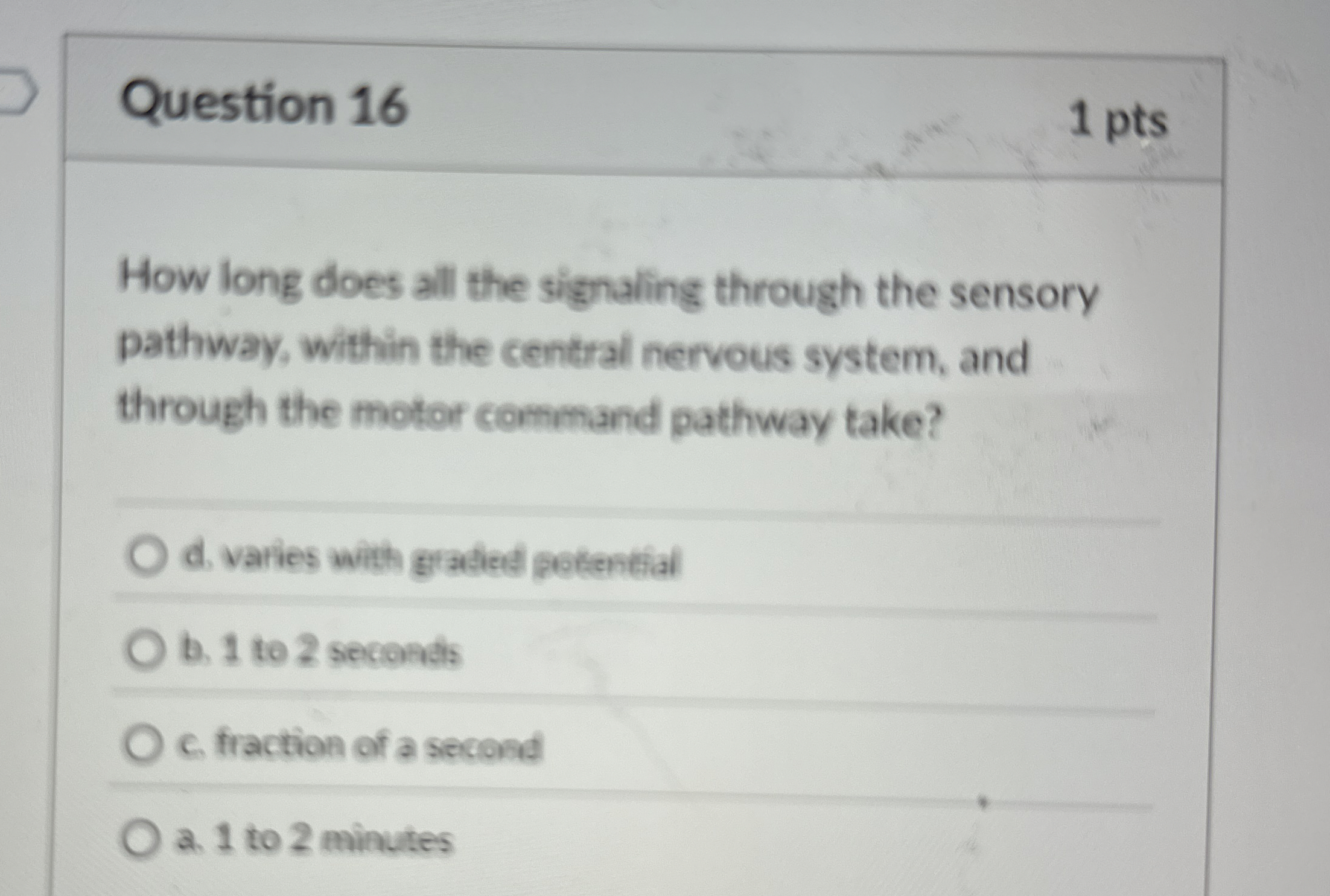Solved Question 16How long does all the signaling through