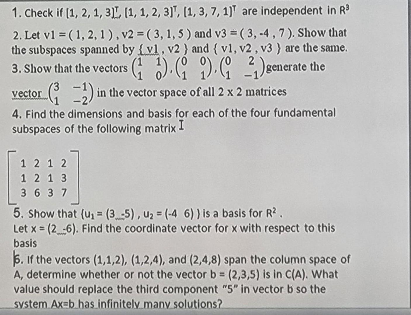 Solved 2. Let v1=(1,2,1),v2=(3,1,5) and v3=(3,−4,7). Show | Chegg.com