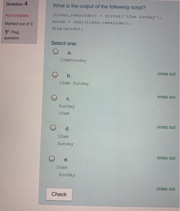 Solved Question 1 What is the output of the following | Chegg.com