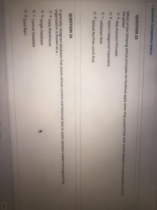 Solved Question Completion Status: QUESTION 11 The existence | Chegg.com