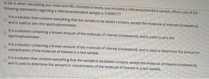 Solved In lab 4, when calculating your total and HDL | Chegg.com