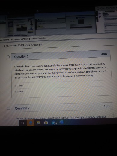 Solved 5 Questions 30 Minutes 2 Attempts. 3 pts D Question 1 | Chegg.com