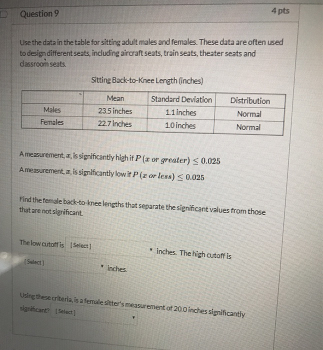 Solved Question 9 4 pts Use the data in the table for | Chegg.com