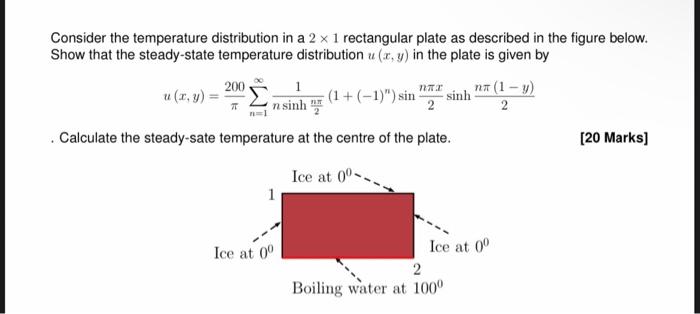 Solved Consider the temperature distribution in a 2 x 1 | Chegg.com