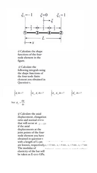 Solved $1=-1 E=0 52 = 1 2 3 L 1) Calculate the shape | Chegg.com