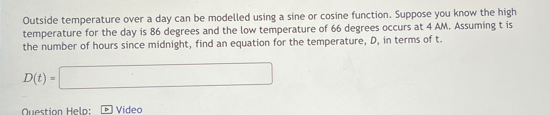 Solved Outside temperature over a day can be modelled using | Chegg.com