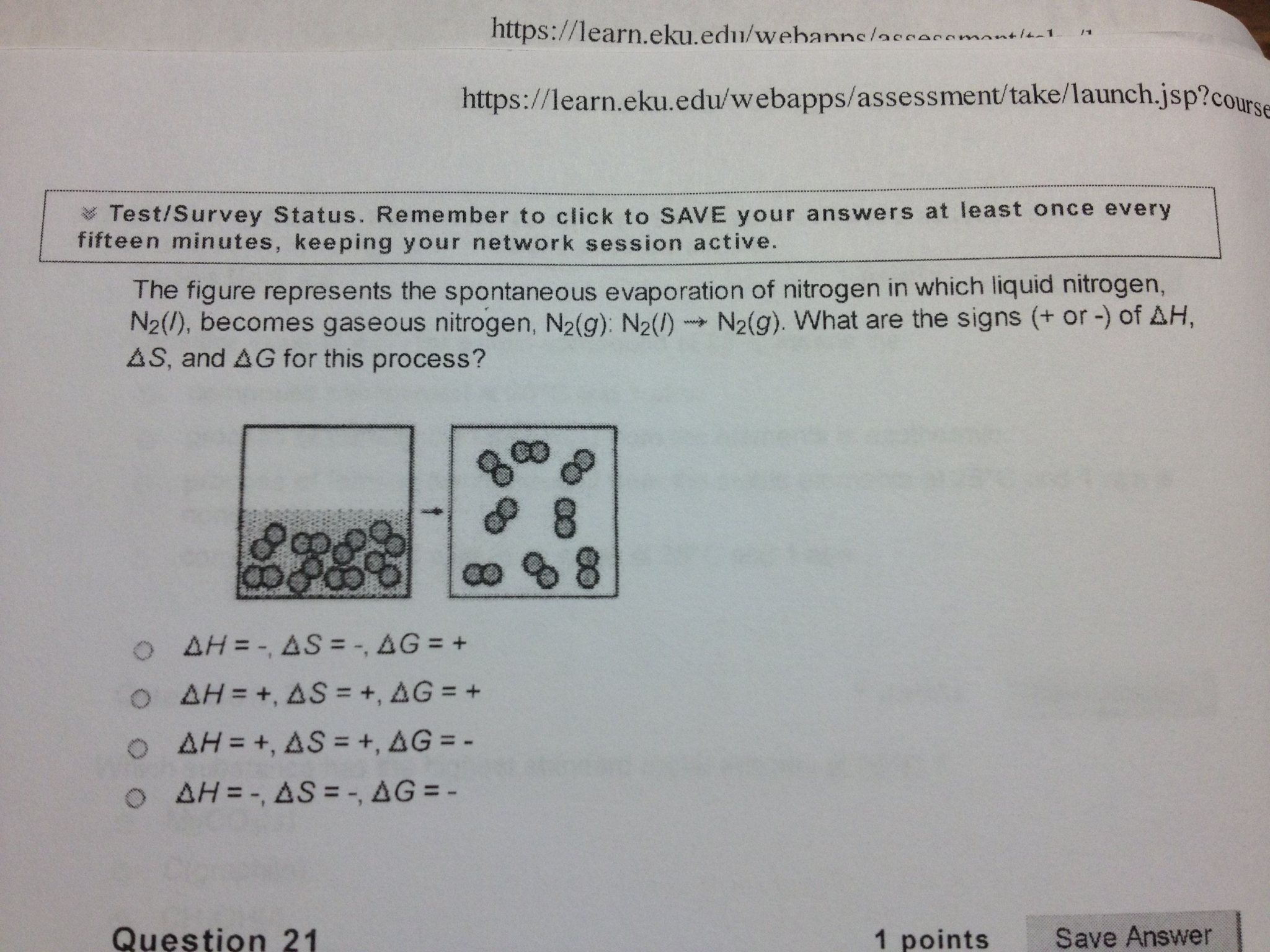 Solved The Figure Represents The Spontaneous Evaporation Chegg Com