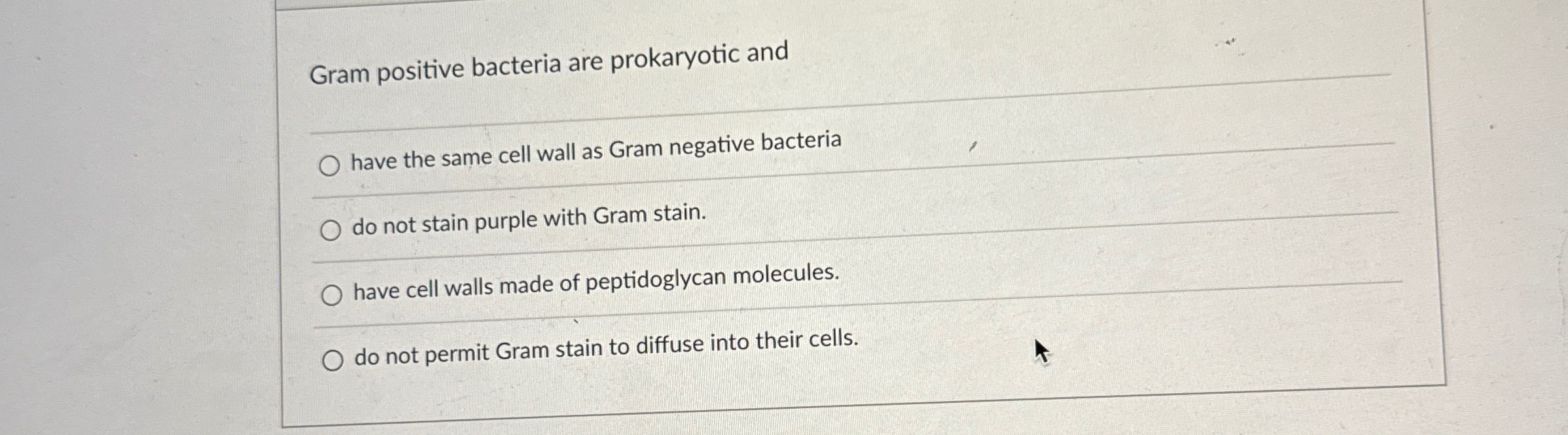 Solved Gram positive bacteria are prokaryotic and q,have the | Chegg.com