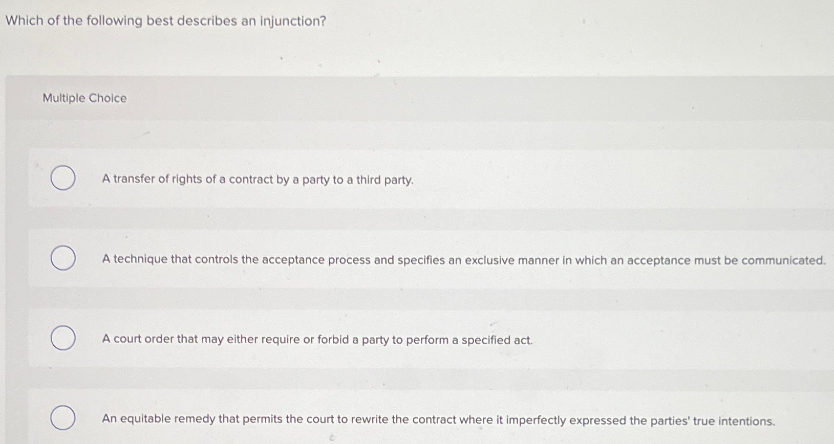 Solved Which of the following best describes an