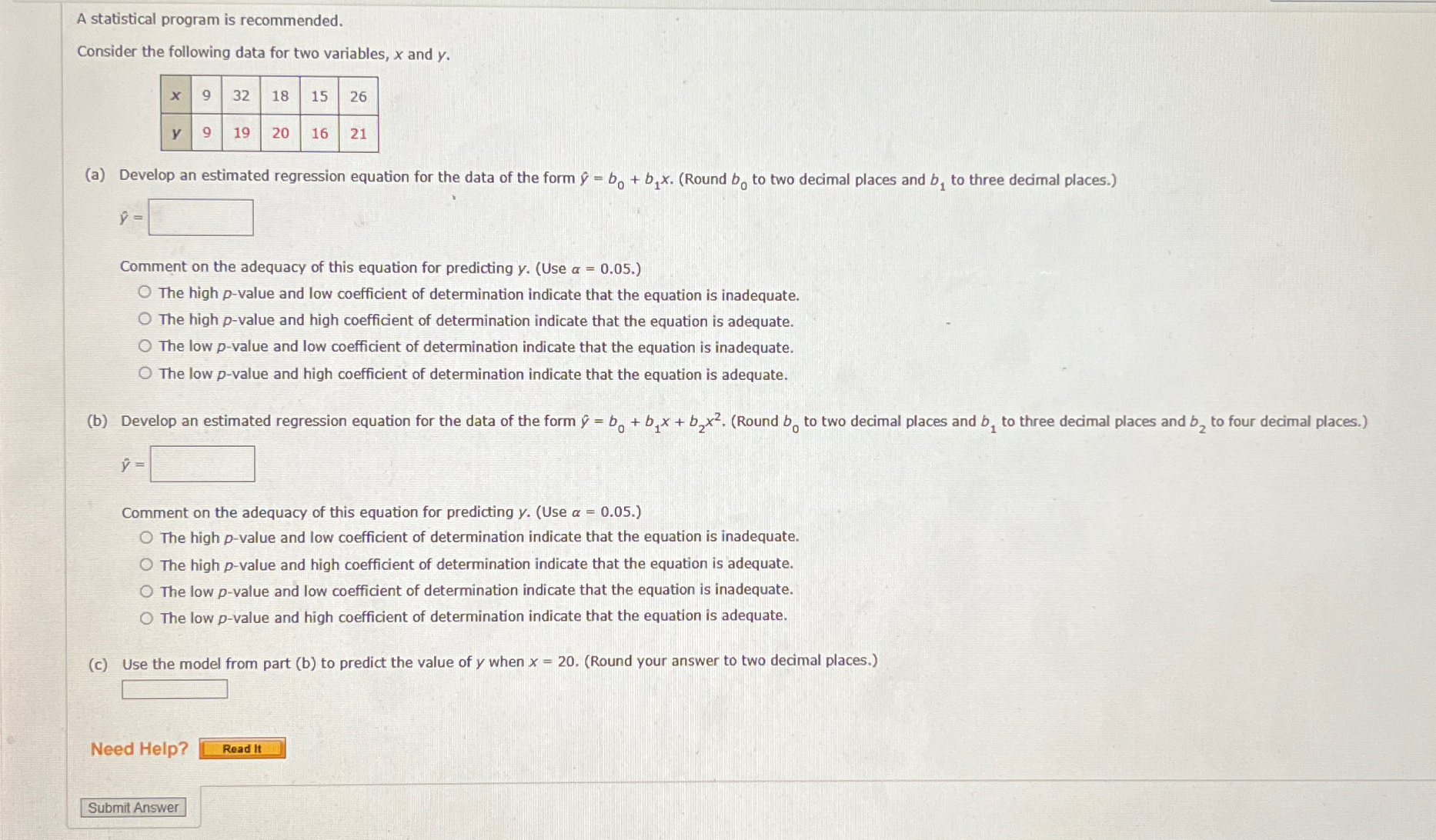 Solved A Statistical Program Is Recommended Consider The Chegg Com