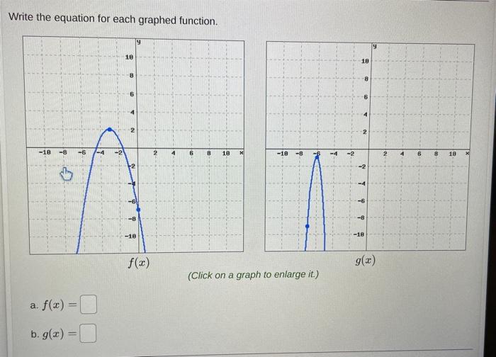 Solved Write the equation for each graphed function. (Click | Chegg.com